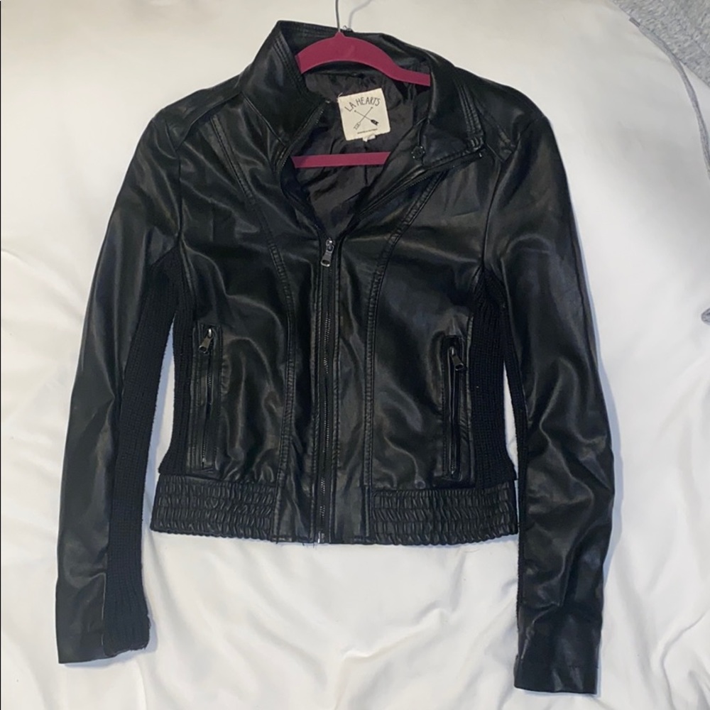 LA HEARTS black leather jacket